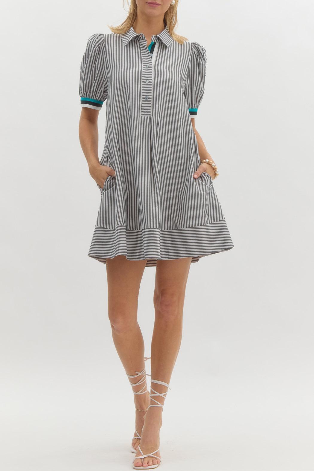 Contrast Striped Dress Product Image