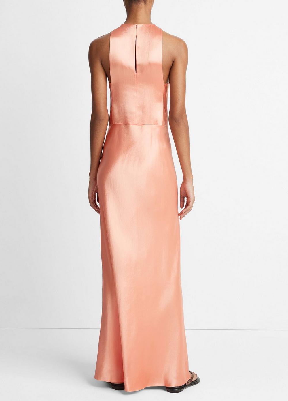 Womens Satin High-Neck Dress, Coral, Size M Vince Product Image