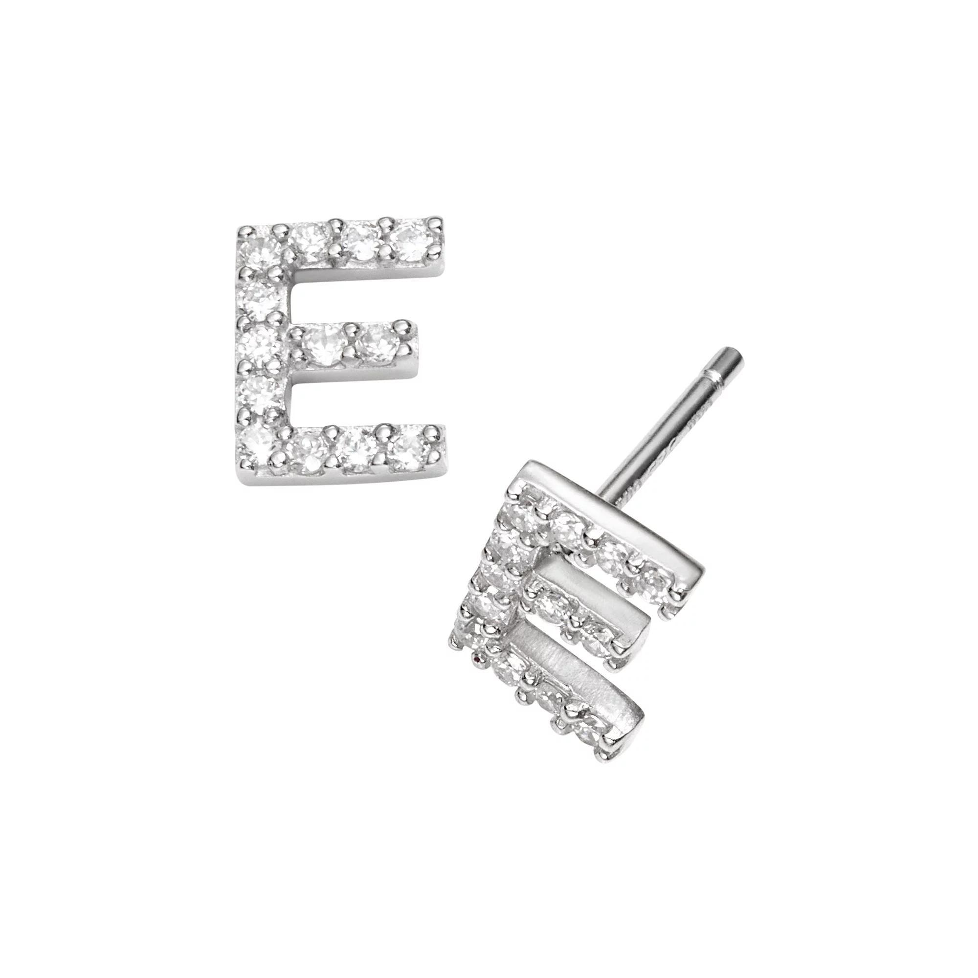 Sophie Miller Sterling Silver Cubic Zirconia Initial Stud Earrings, Womens Product Image