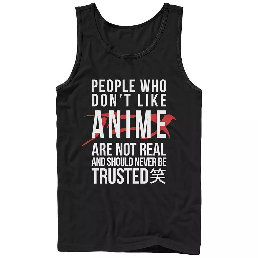 Men's People Who Don't Like Anime Aren't Real Graphic Tank Top, Size: Large, Black Product Image