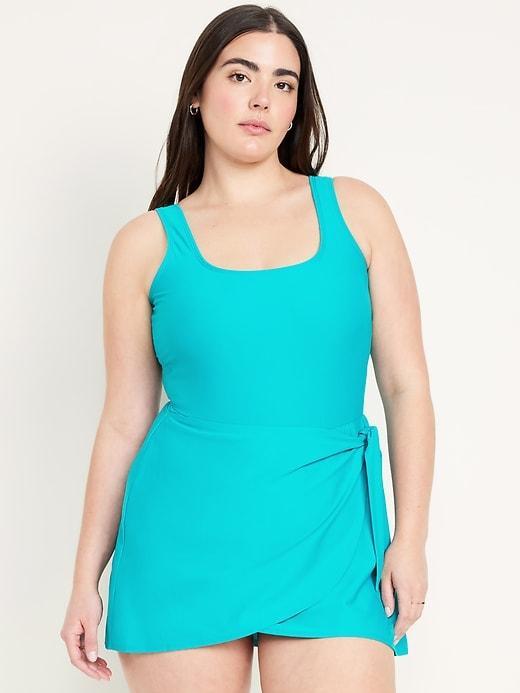 Matte Side-Tie Swim Dress Product Image