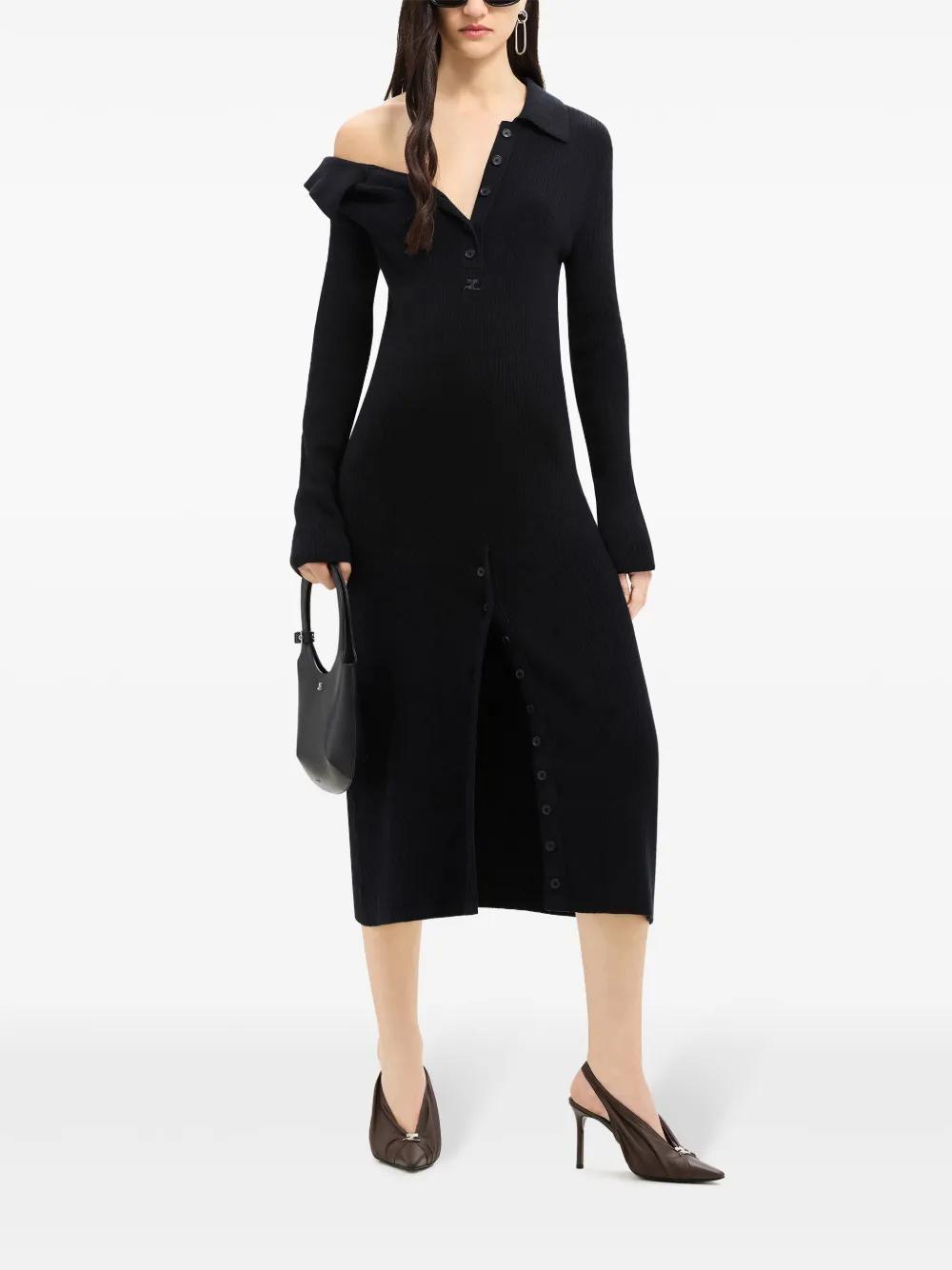 COURRÈGES Multi-button Midi Dress In Black Product Image