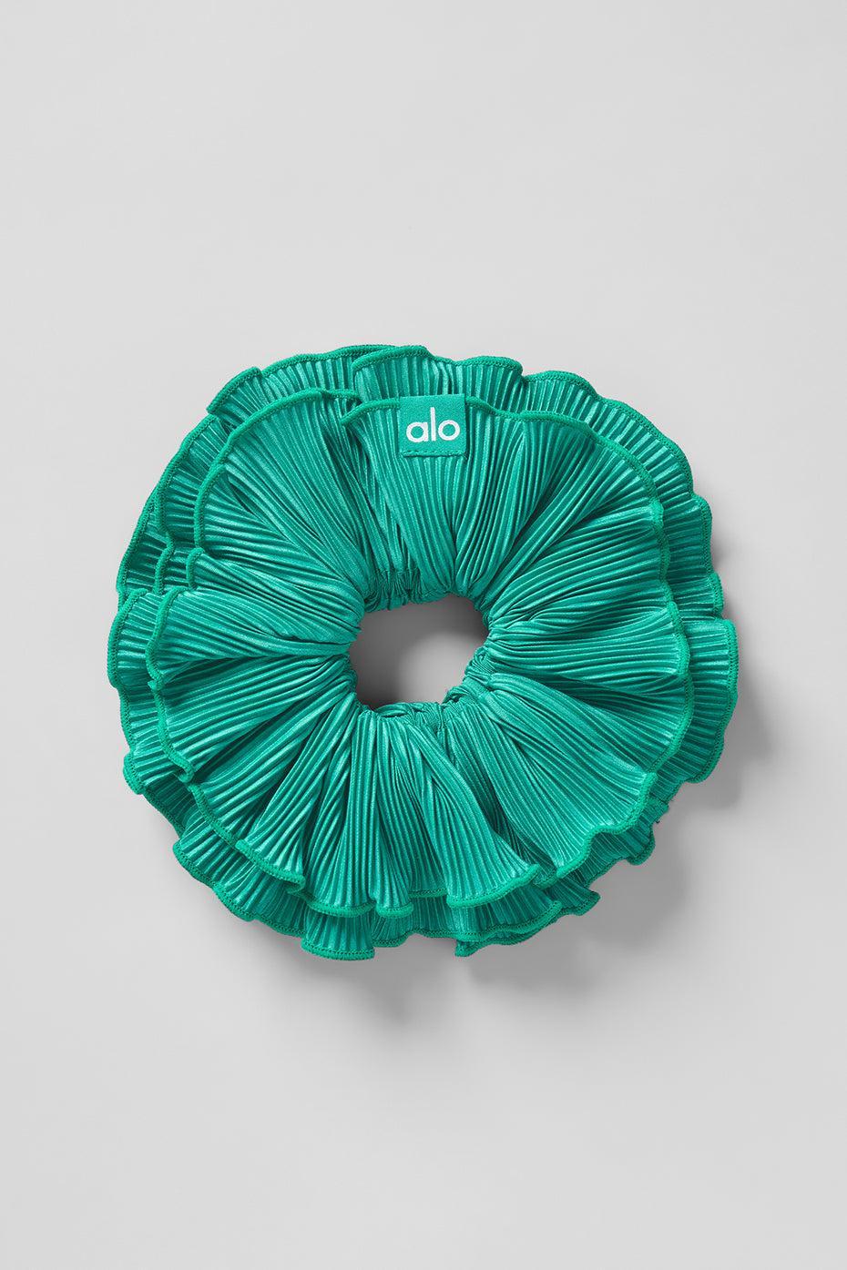 Micro Plisse Oversize Scrunchie - Spruce Green Female Product Image
