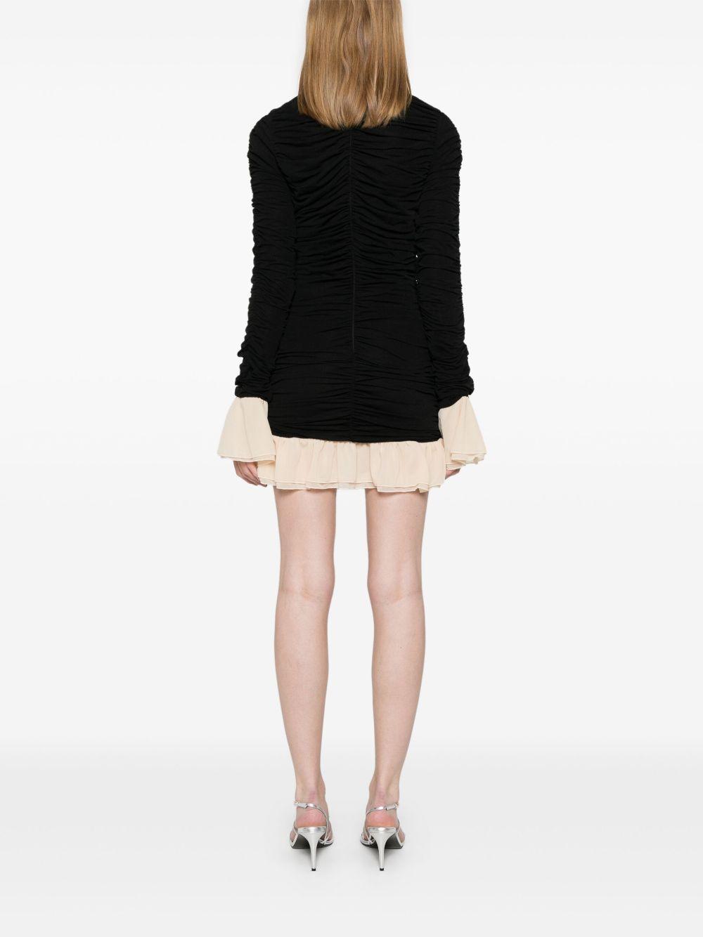 ruched long-sleeve mini dress Product Image