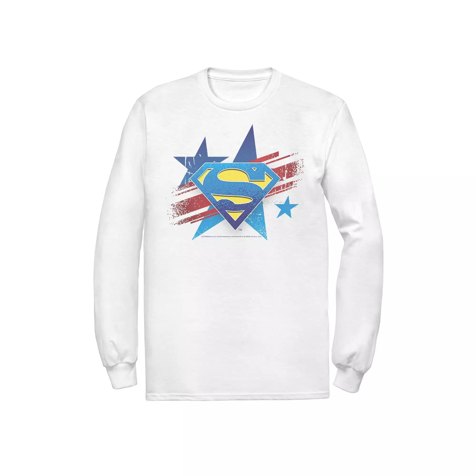 Men's DC Comics Superman Stars And Stripes Chest Logo Graphic Tee, Size: Medium, White Product Image