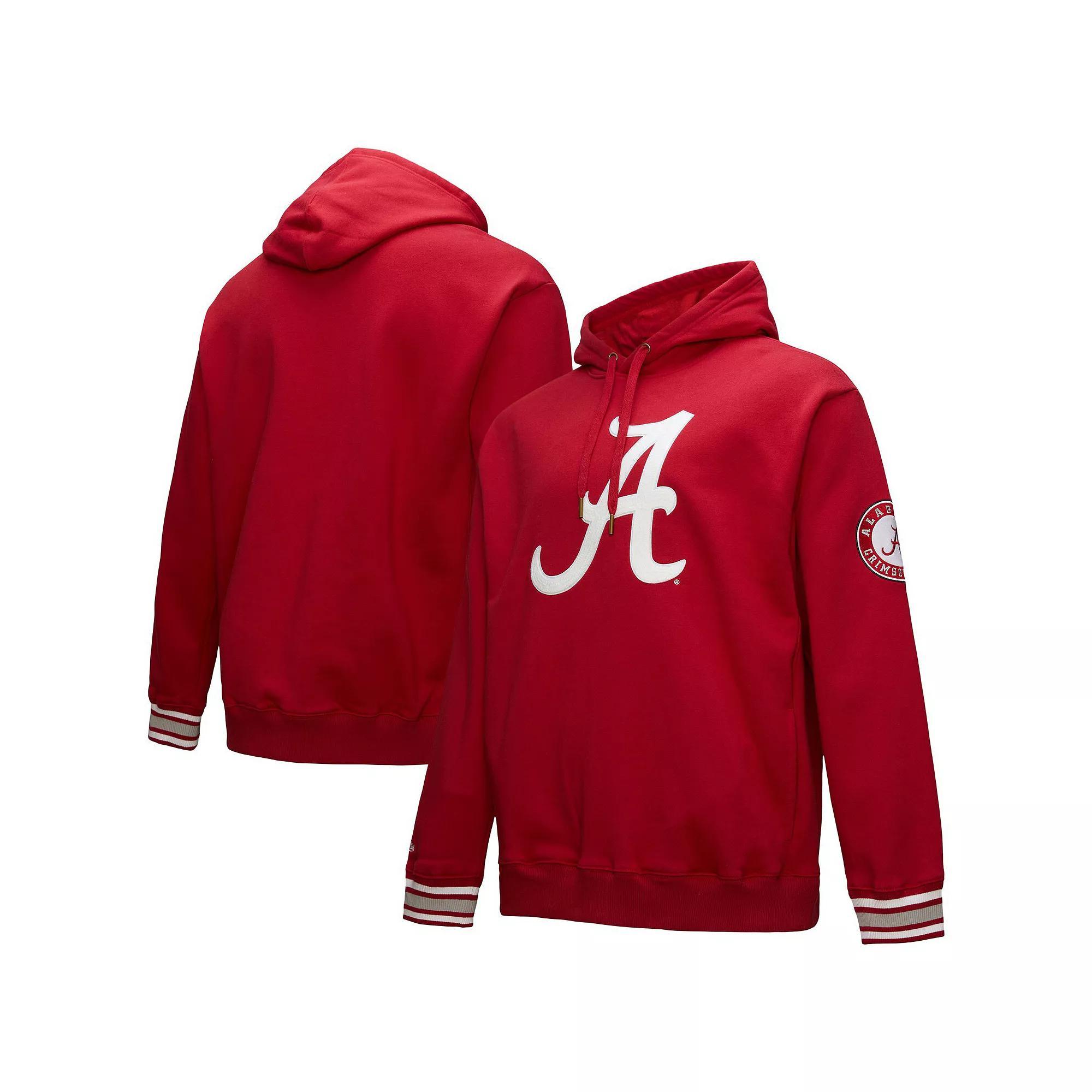 Men's Mitchell & Ness Crimson Alabama Crimson Tide Chainstich Fleece Pullover Hoodie, Size: Large, Red Product Image
