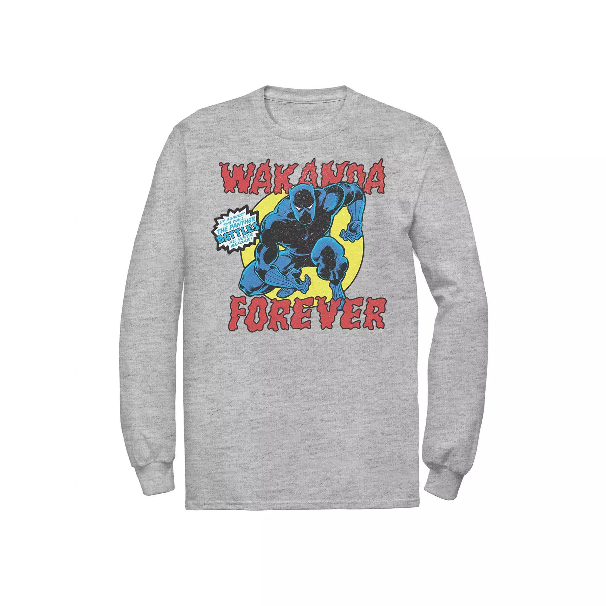 Men's Marvel Black Panther Vintage Battle Pose Graphic Tee, Size: XL, Athletic Grey Product Image
