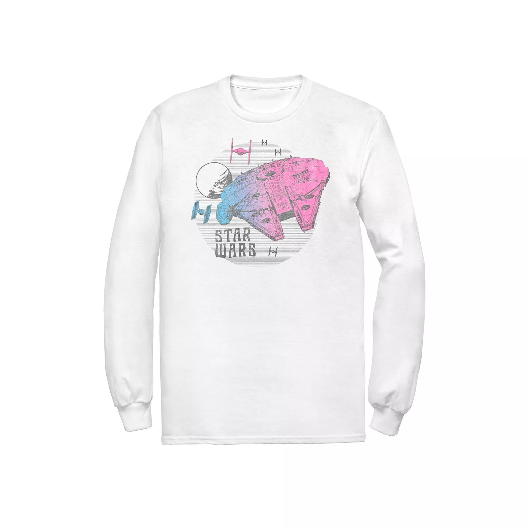 Men's Star Wars The Rise of Skywalker Ombre Millennium Falcon Tee, Size: XL, White Product Image