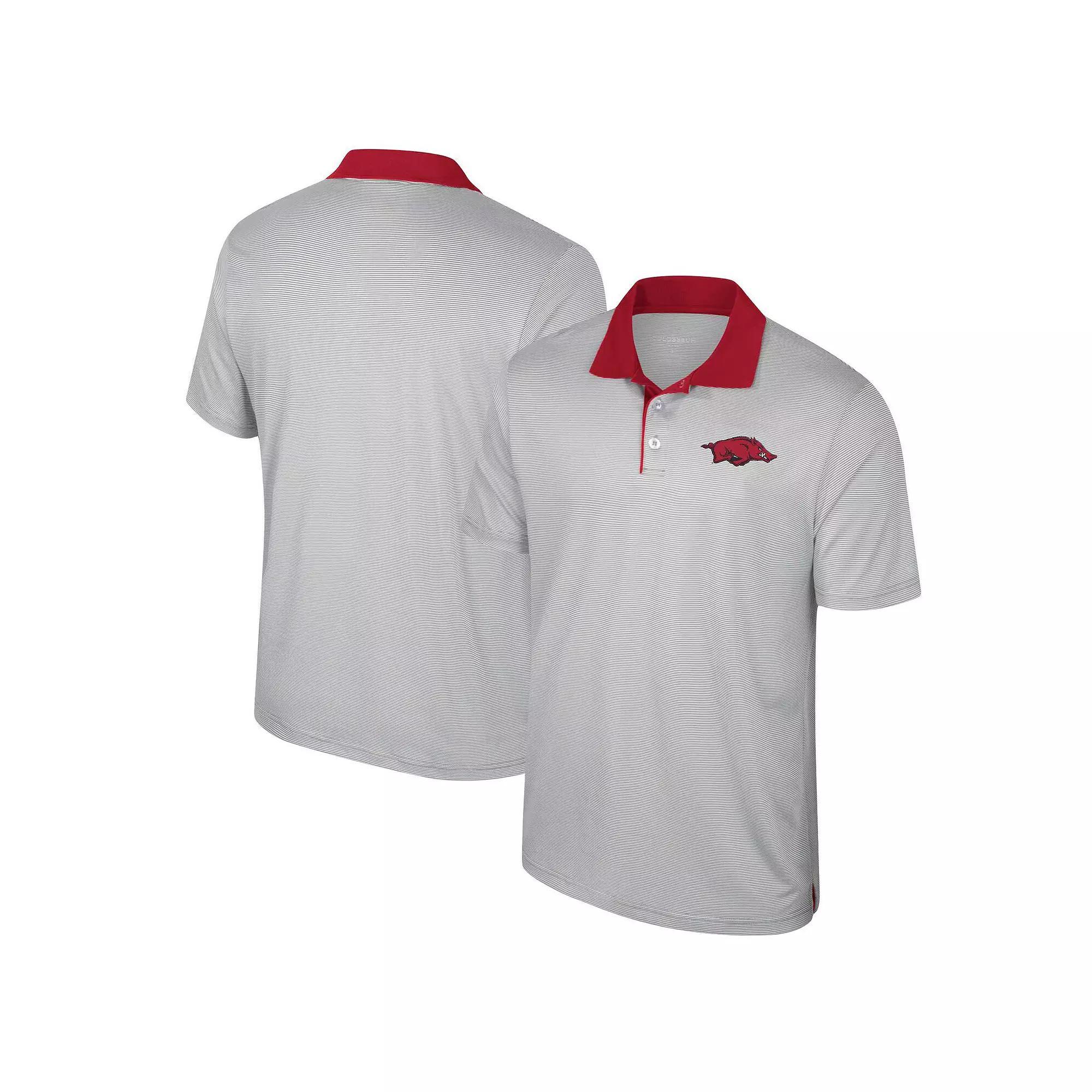 Men's Colosseum Gray Indiana Hoosiers Big & Tall Tuck Striped Polo, Size: 5XLT, Grey Product Image