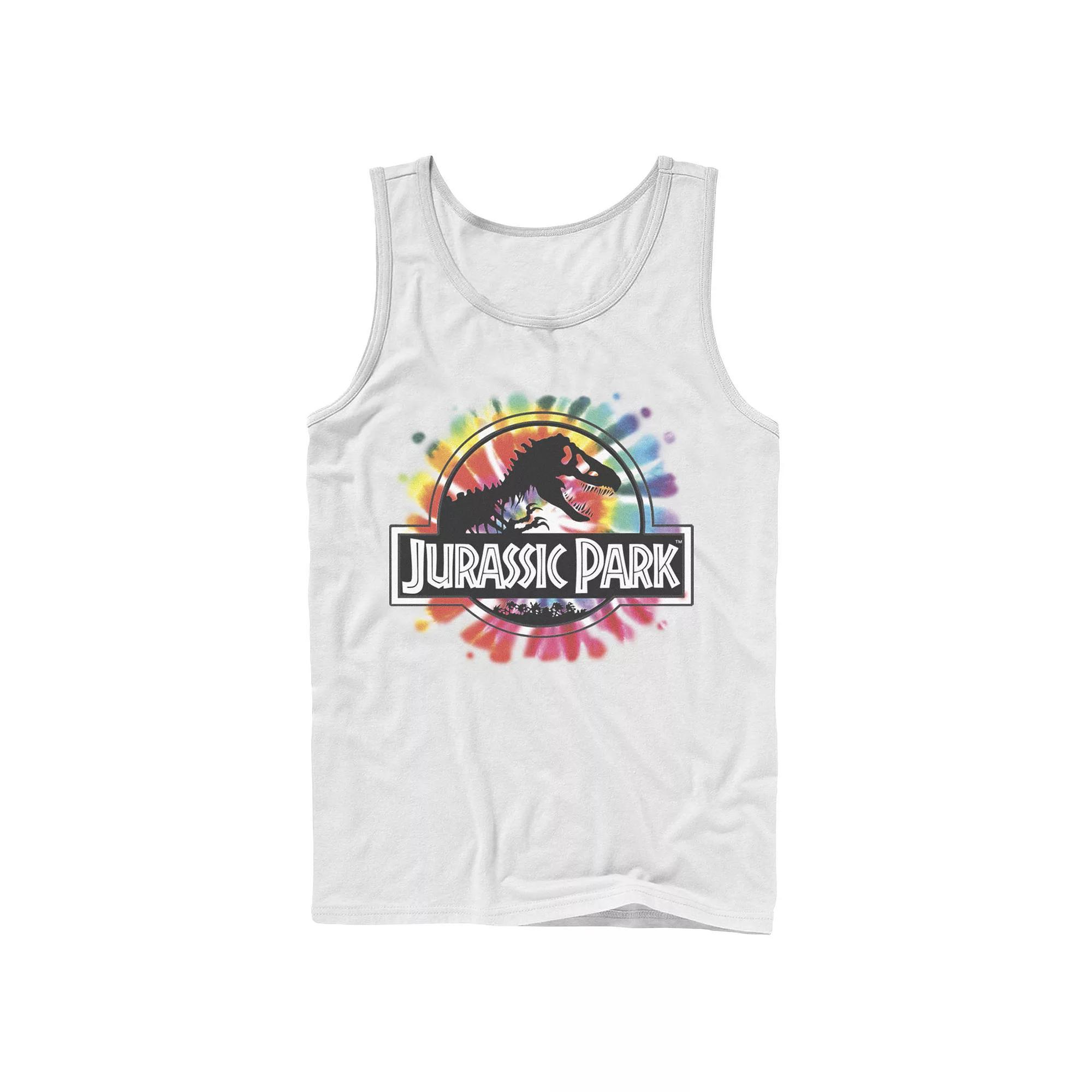 Mens Jurassic Park Classic Logo Tie Dye Graphic Tank Top Product Image