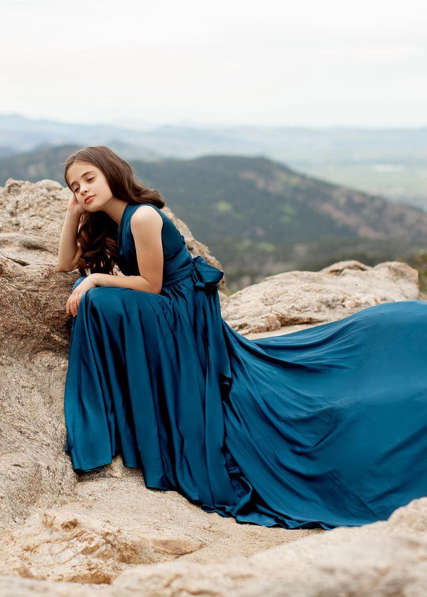 Junie Impact Dress in Deep Ocean Girls Product Image