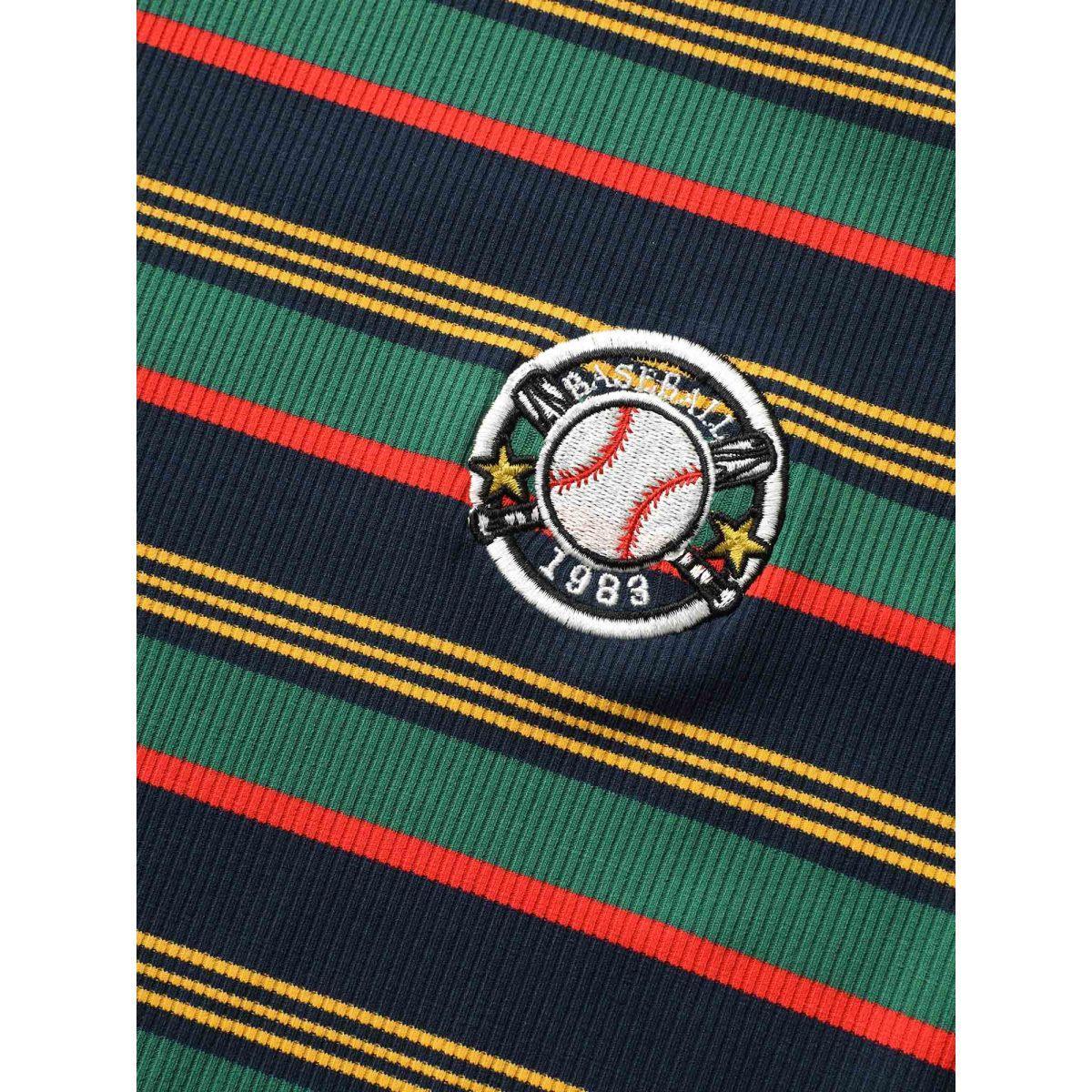 Plus Size Contrast Striped Embroidered Patch Split Side Dress Multicolor Women Casual Belted Round Neck Sleeveless Curvy BloomChic 22-24/3X Product Image