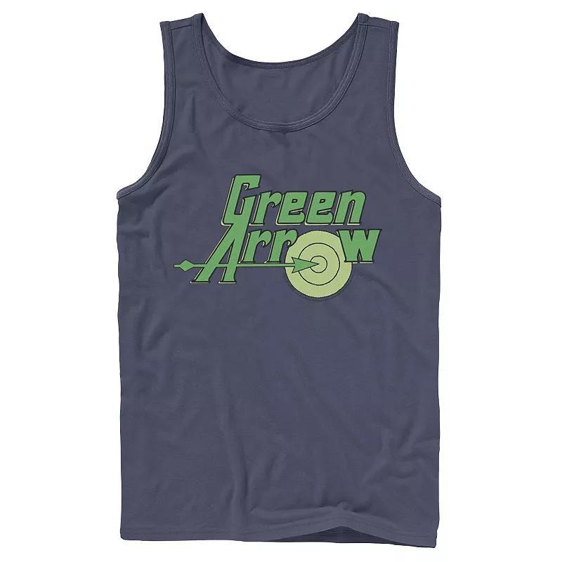 Men's DC Comics The Green Arrow Vintage Text Poster Tank Top, Size: Large, White Product Image