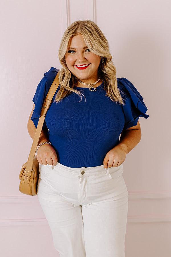 Halftime Happy Hour Bodysuit In Royal Blue Curves Product Image