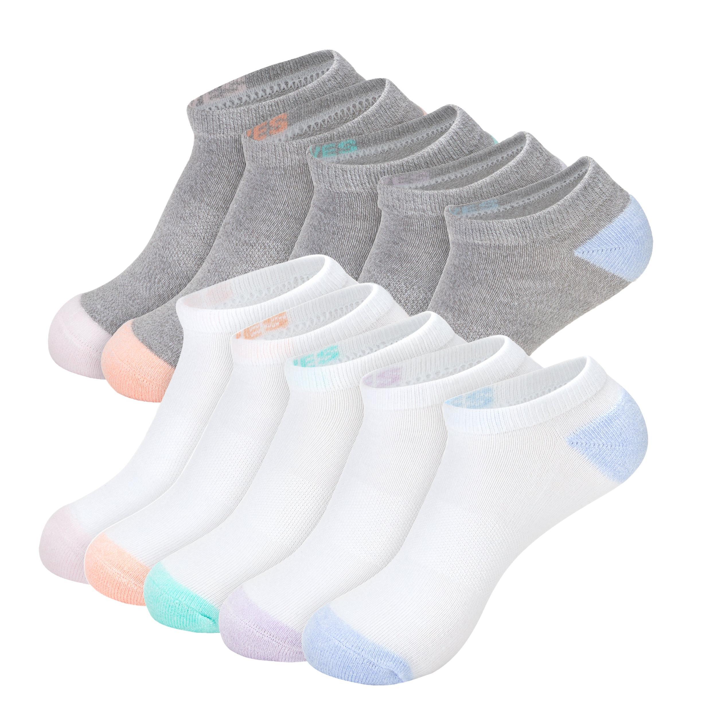 Hanes Moves X-Temp Womens No Show Socks, 10-Pairs, Shoe Sizes 8-12 Black/White Product Image