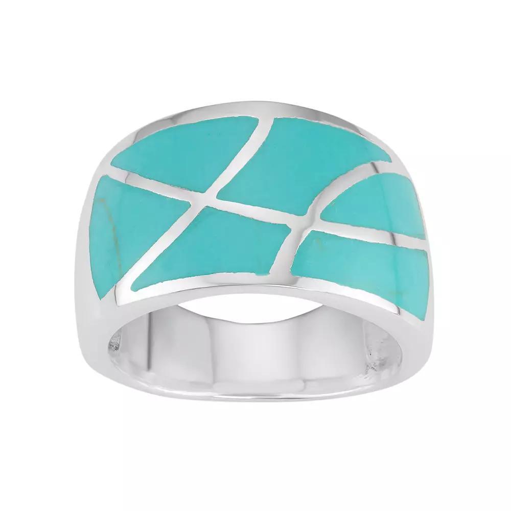 Sterling Silver Mosaic Ring, Women's, Size: 7, Green Product Image