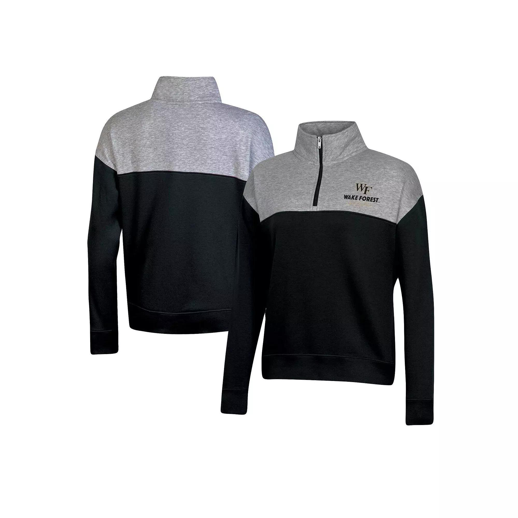 Women's Champion Black Wake Forest Demon Deacons Color-Blocked Quarter-Zip Sweatshirt, Size: XS, Wfu Black Product Image