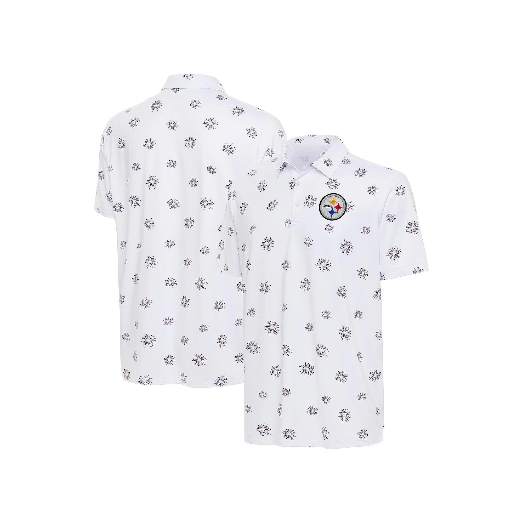 Men's Antigua White Cincinnati Bengals Fireworks Polo, Size: Large Product Image