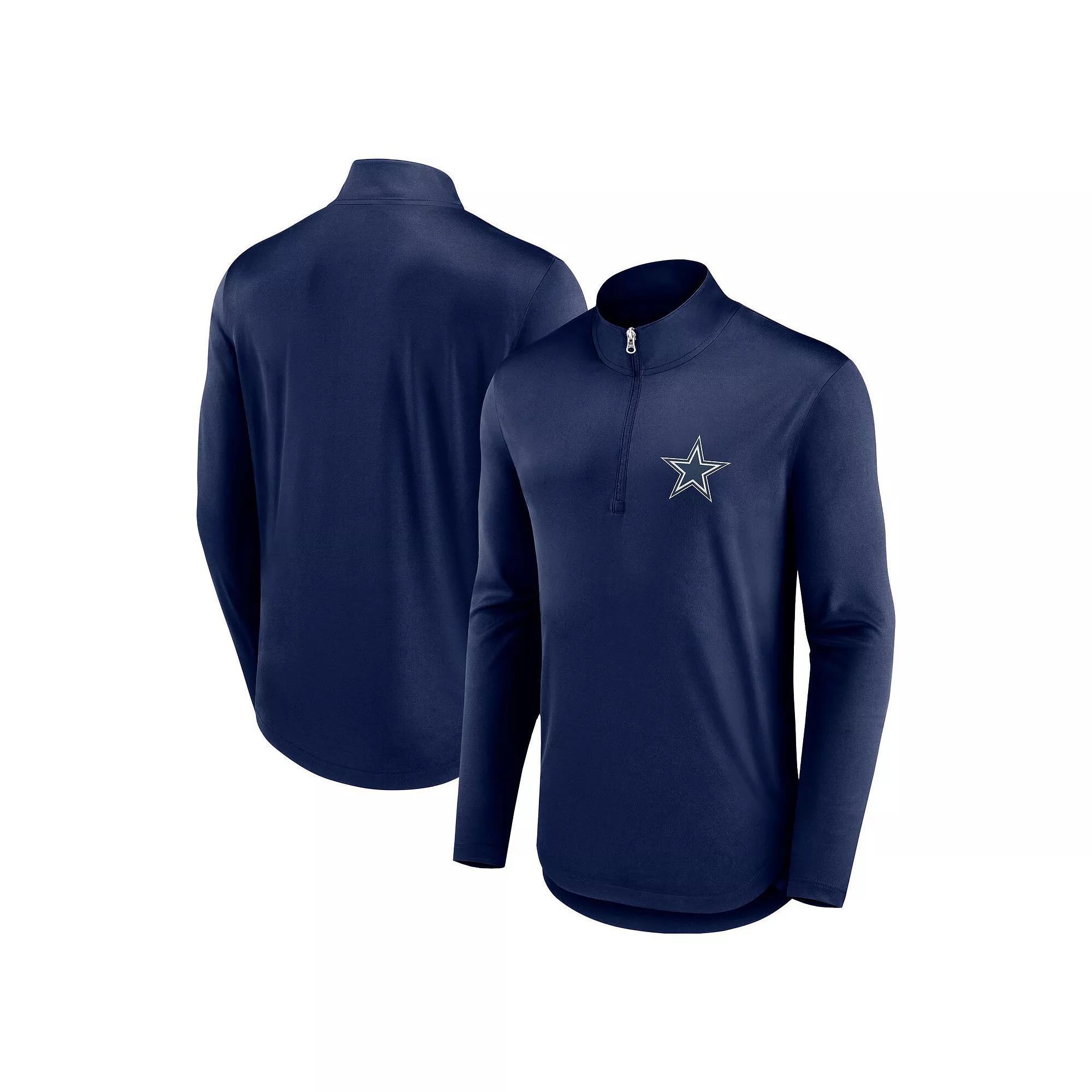Mens Fanatics Branded Dallas Cowboys Quarterback Quarter-Zip Top Blue Product Image