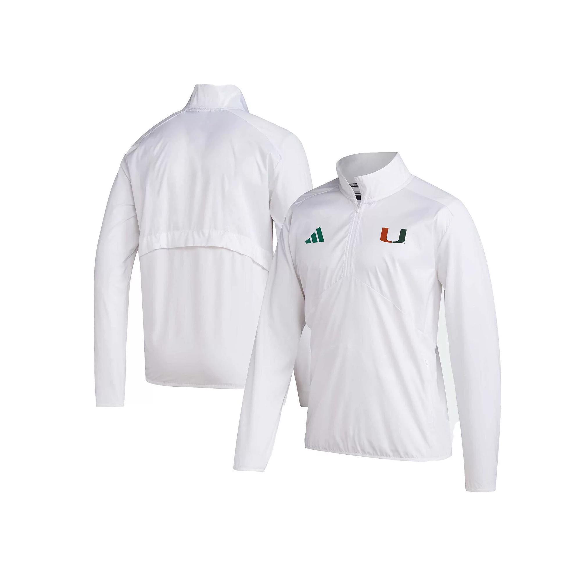 Men's adidas White Texas A&M Aggies Sideline AEROREADY Raglan Sleeve Quarter-Zip Jacket, Size: 3XL Product Image