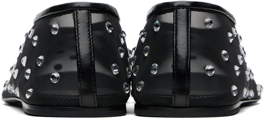 KHAITE Marcy Crystal-embellished Mesh Flats In Black Product Image