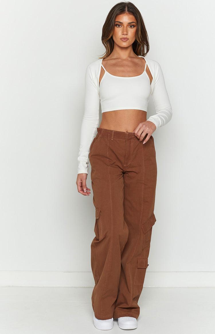 Millie Brown Low Rise Cargo Trousers Product Image