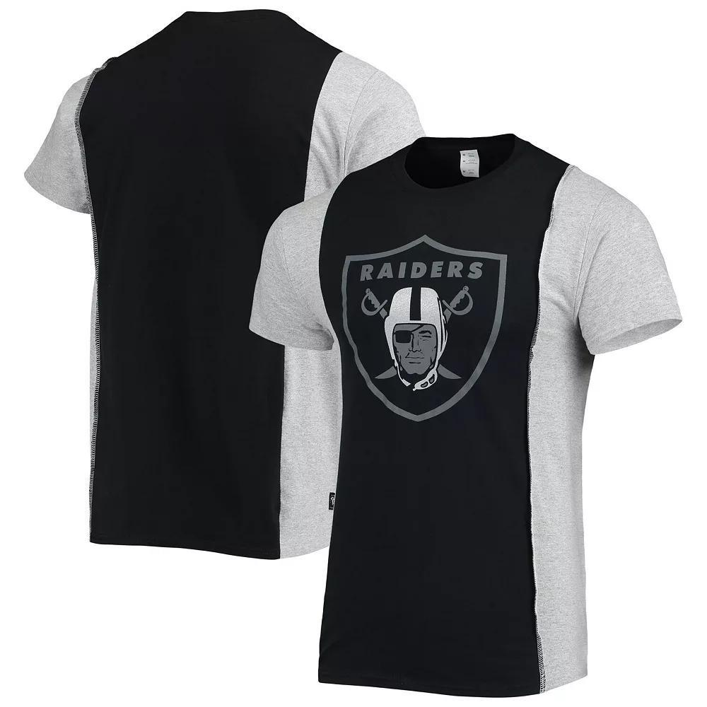Men's Refried Apparel Black/Heathered Gray Las Vegas Raiders Sustainable Split T-Shirt, Size: Large, Lvr Black Product Image