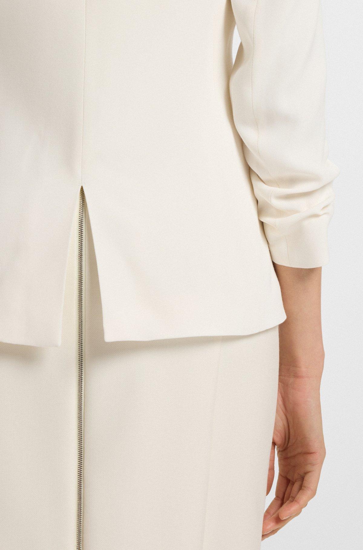 BOSS - Slim-fit blazer with press-stud closure - White Product Image