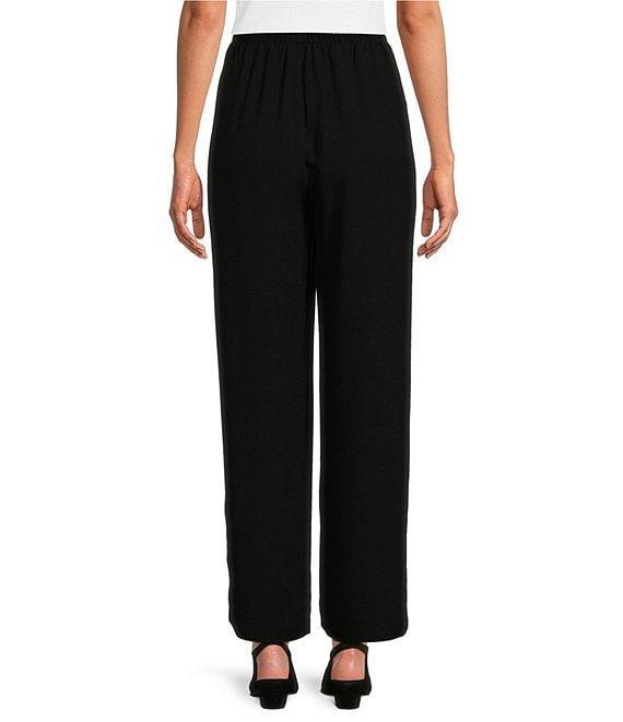 Eileen Fisher Petite Size Silk Straight Leg Pull-On Ankle Pants Product Image