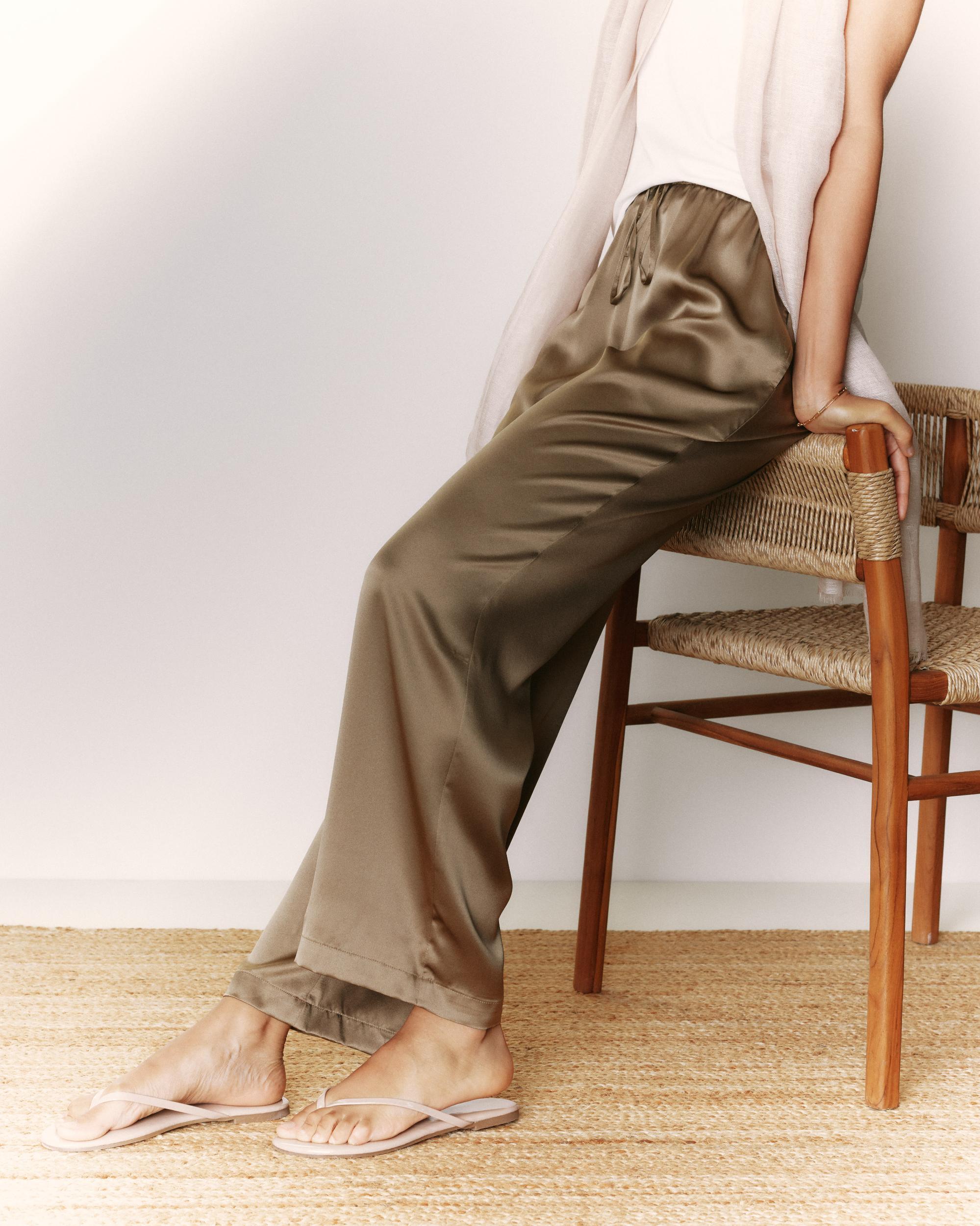Quince | Women's Drawstring Wide Leg Pants Silk Product Image
