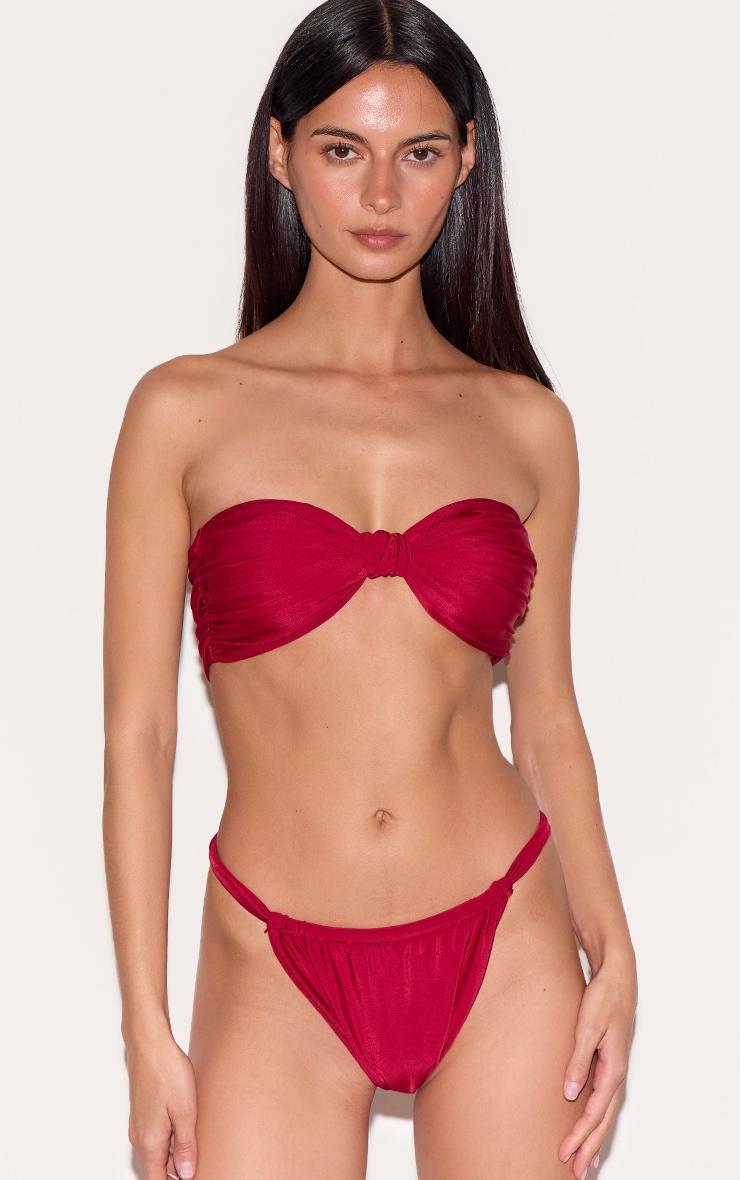 Berry Red Double Strap Bikini Bottoms Product Image