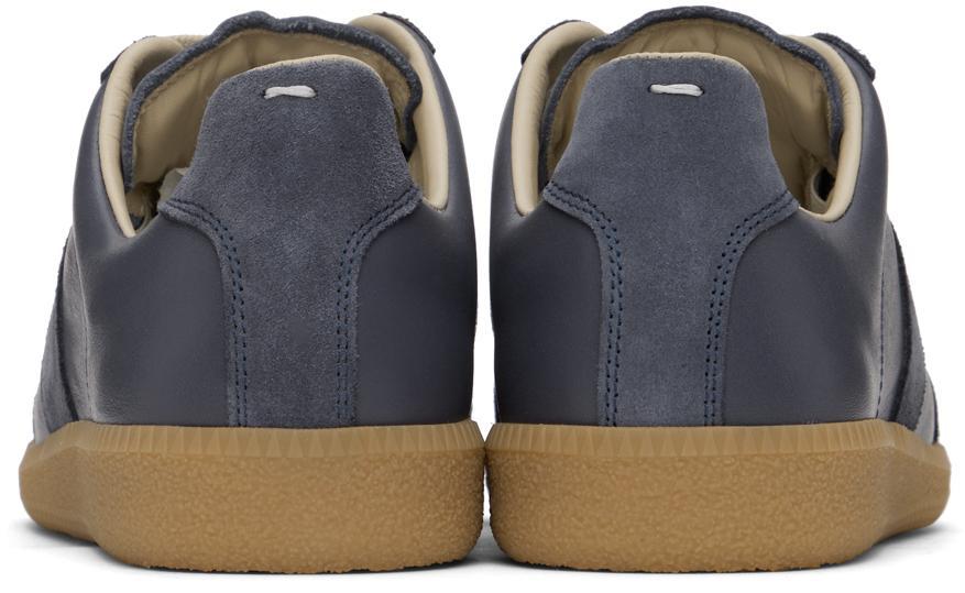 MAISON MARGIELA Replica Leather And Suede Sneakers In Black Product Image