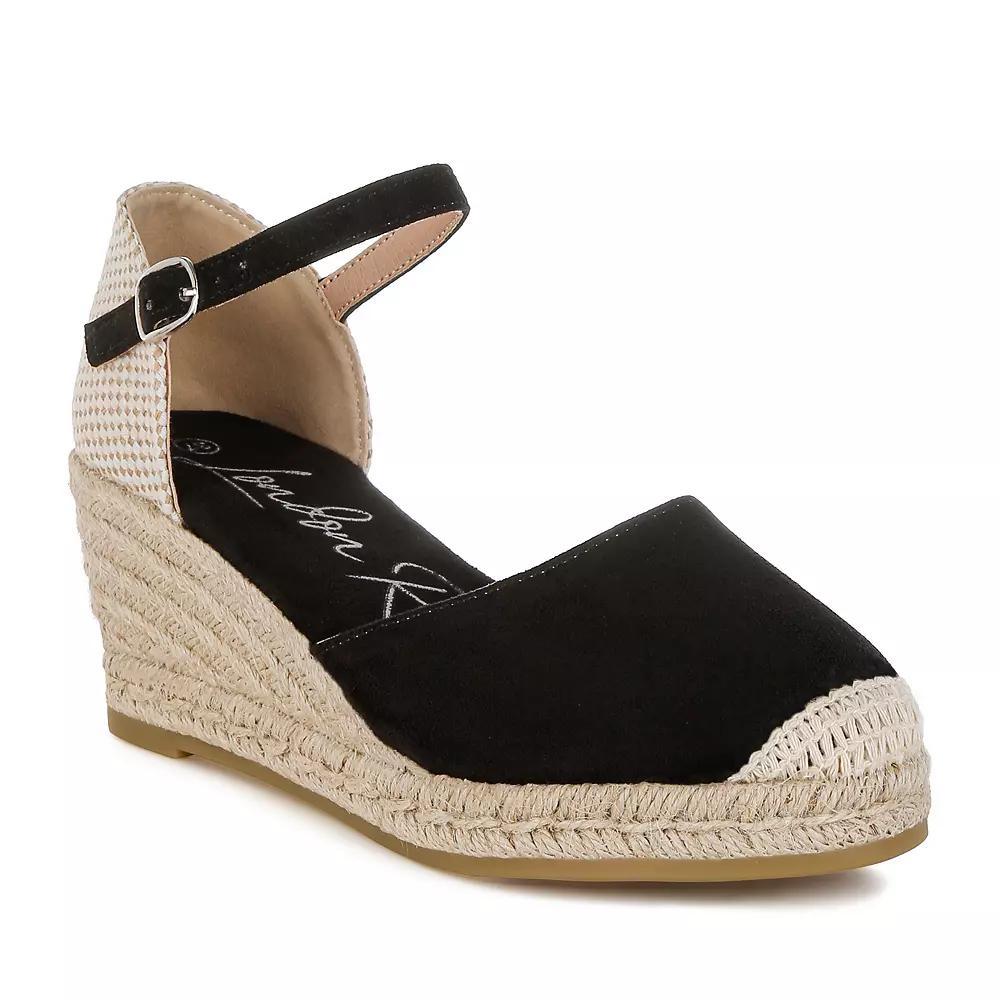 London Rag Paryor Women's Espadrille Wedge Sandals, Size: 10, Black Product Image