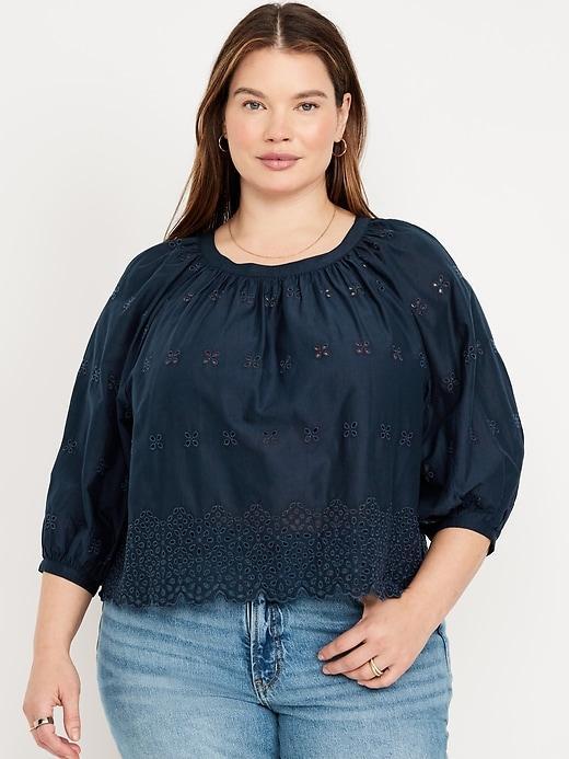 Button-Down Cropped Pintuck Shirt Product Image