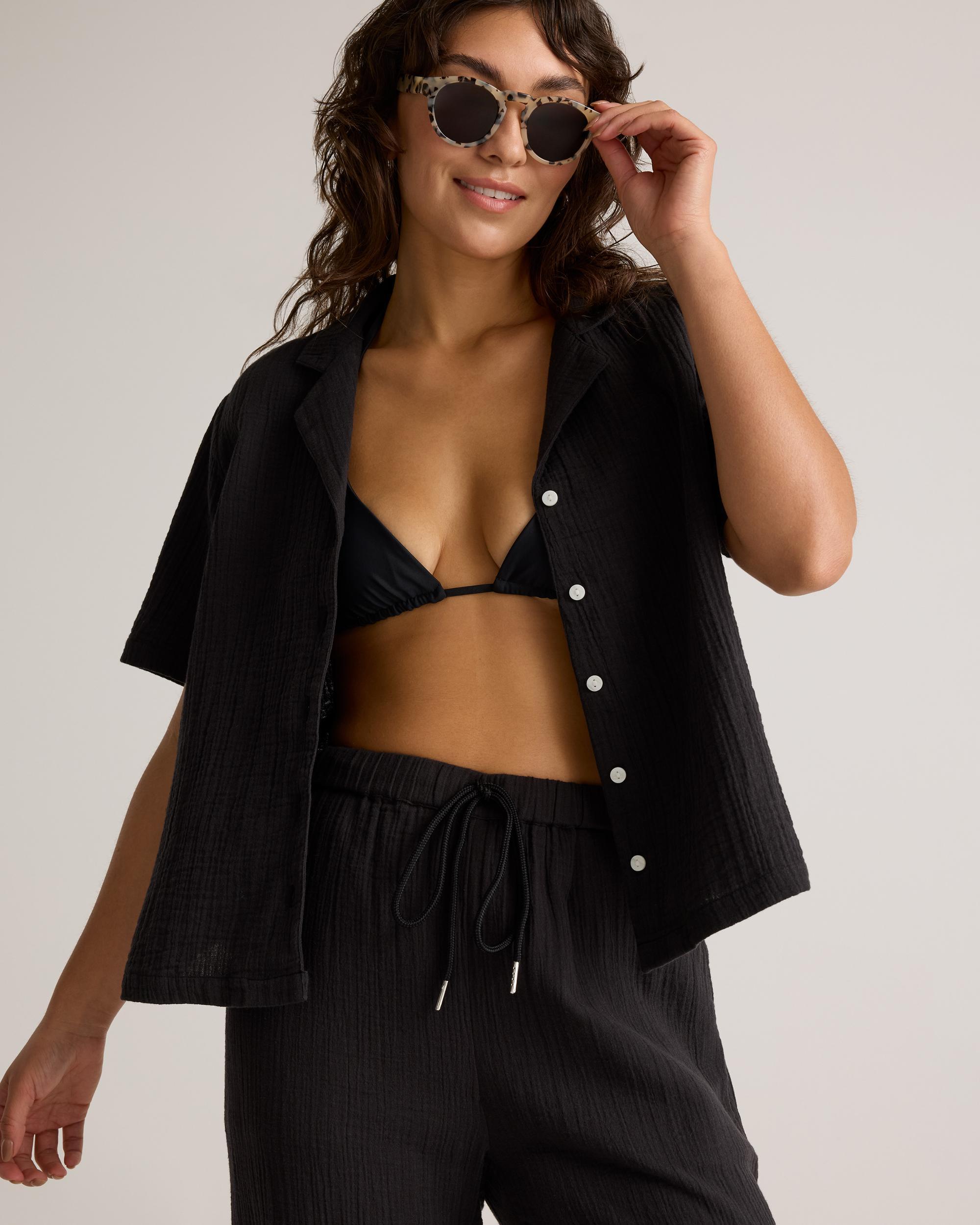 Quince | Women's Gauze Short Sleeve Shirt Size XS, Organic Cotton Product Image