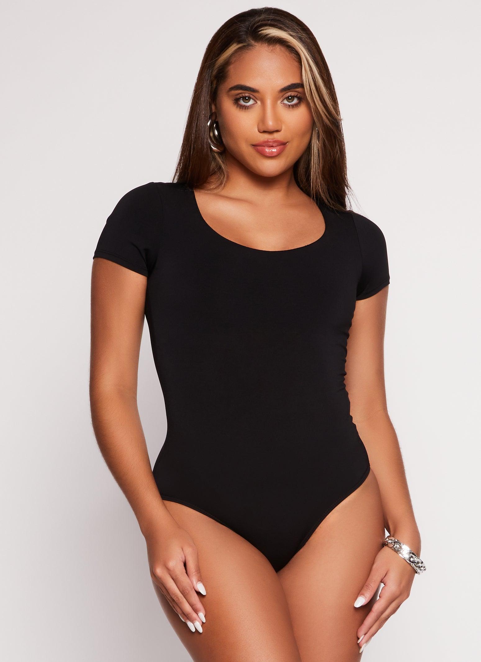 Womens Short Sleeve Scoop Neck Bodysuit Product Image