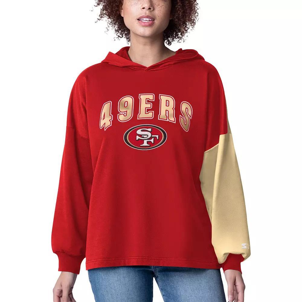 Women's Starter Scarlet San Francisco 49ers Power Move Long Sleeve Pullover Hoodie, Size: Medium, Red Product Image
