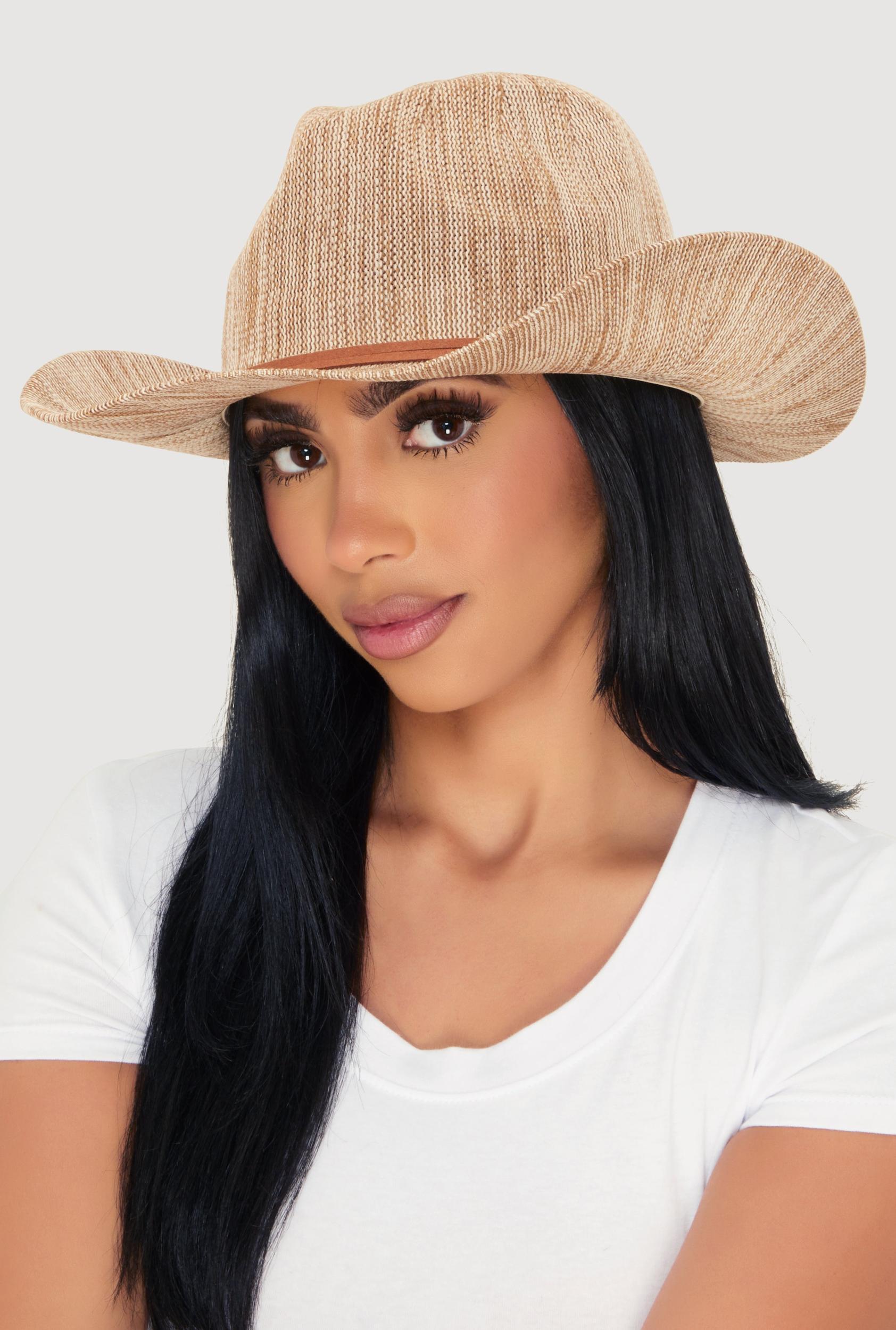 Womens Tie Front Trim Cowboy Hat Product Image