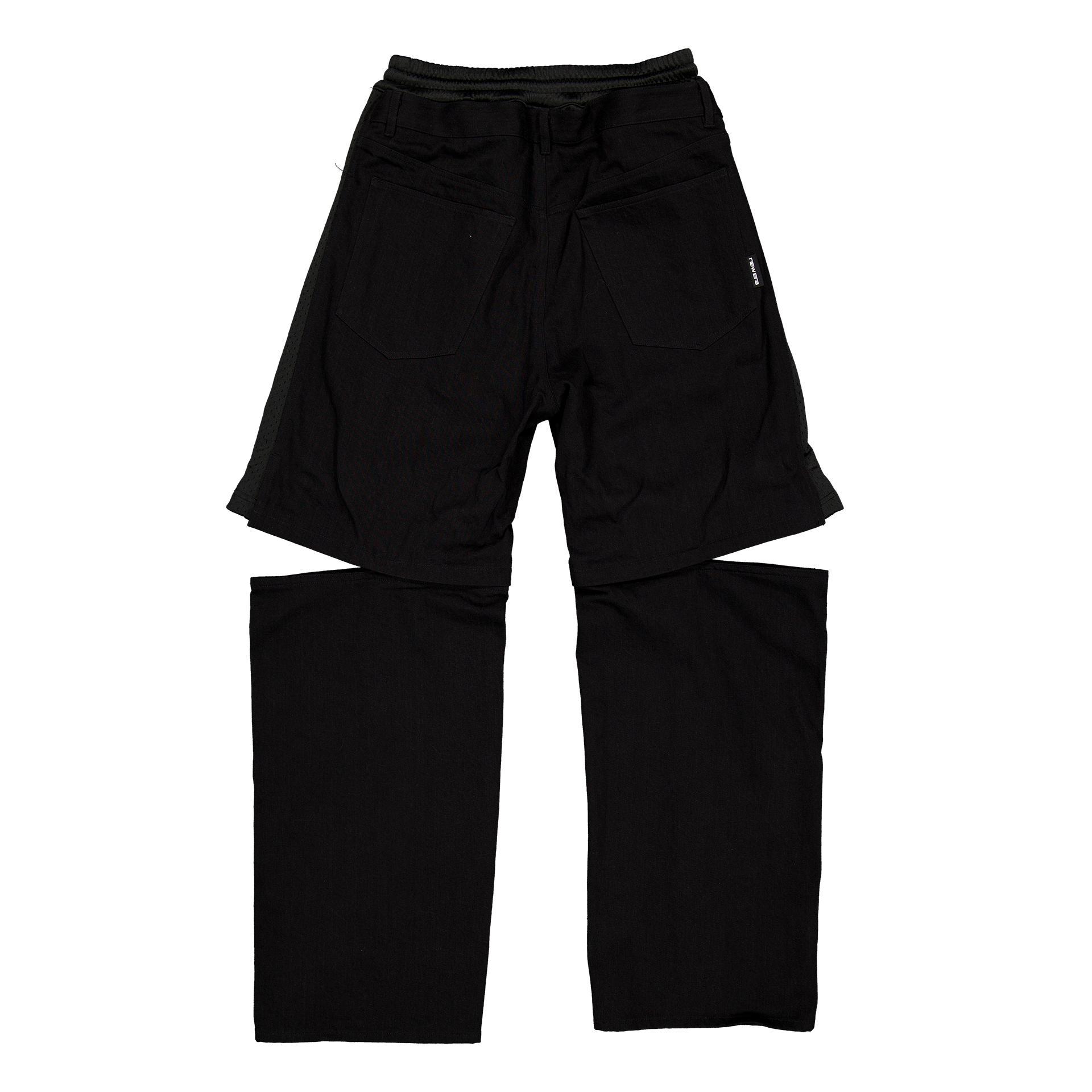 New Era Branded Mutation Mesh Black Denim Jeans Male Product Image