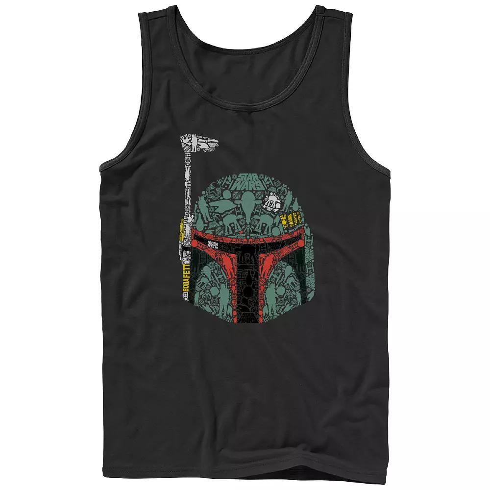 Men's Star Wars Boba Fett Helmet Icons Graphic Tank Top, Size: XL, Black Product Image