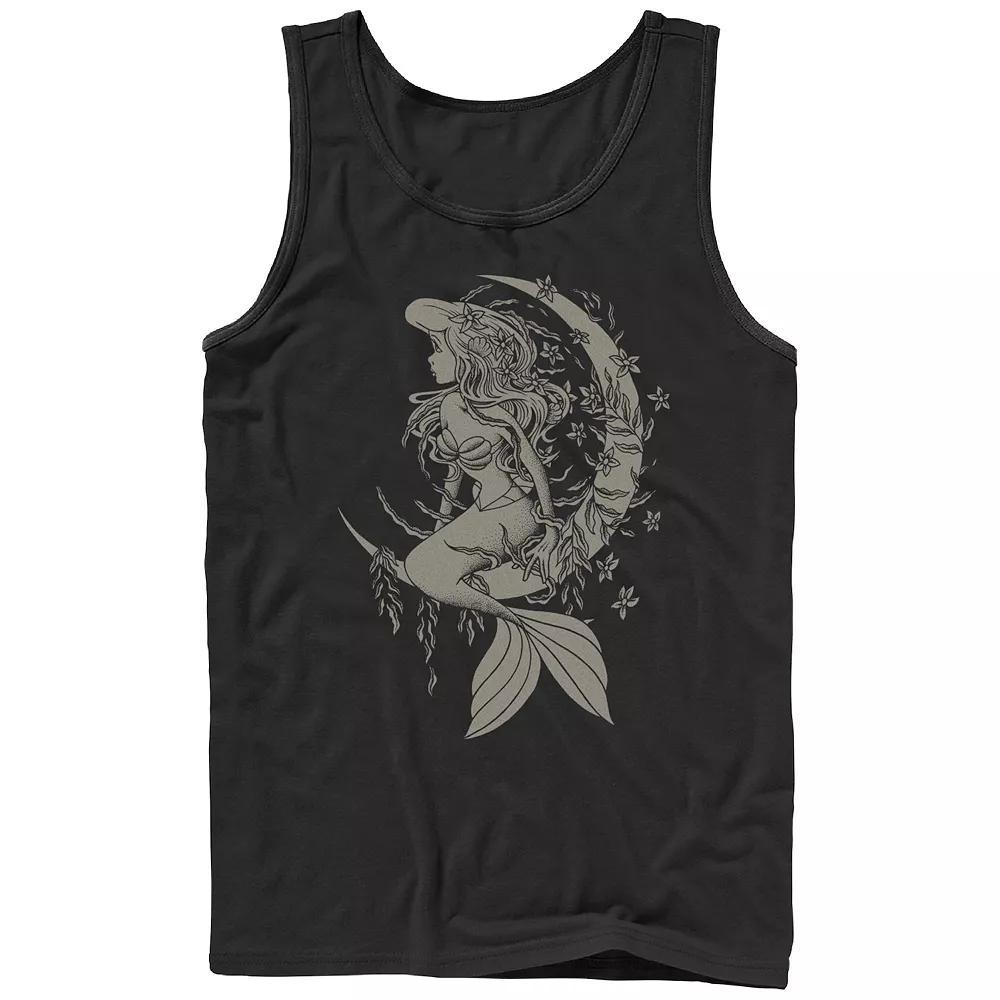 Disneys The Little Mermaid Mens Sitting On The Moon Graphic Tank Top Product Image