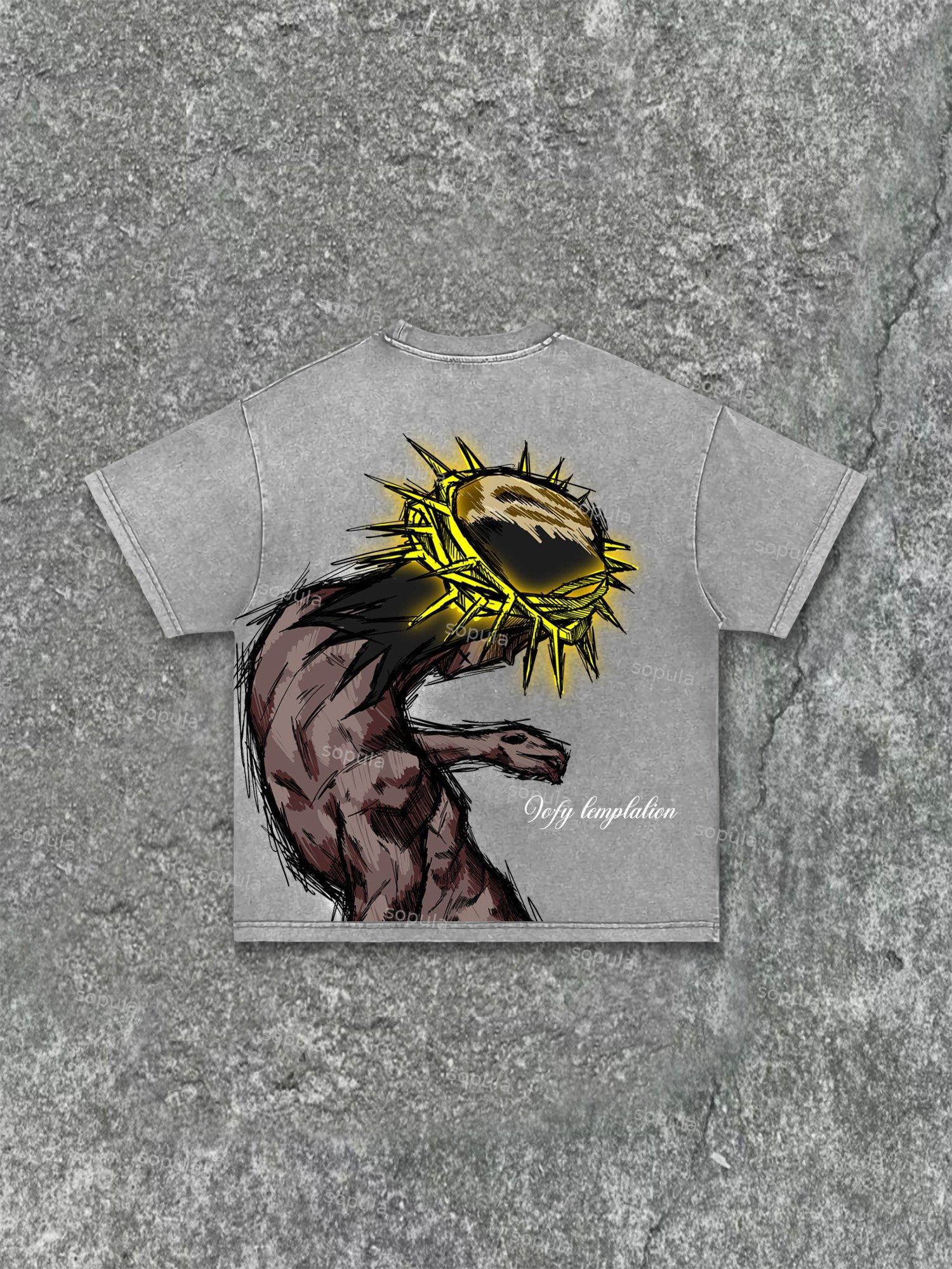 Jesus Is The Only Way Graphic Acid Wash T-shirt Product Image