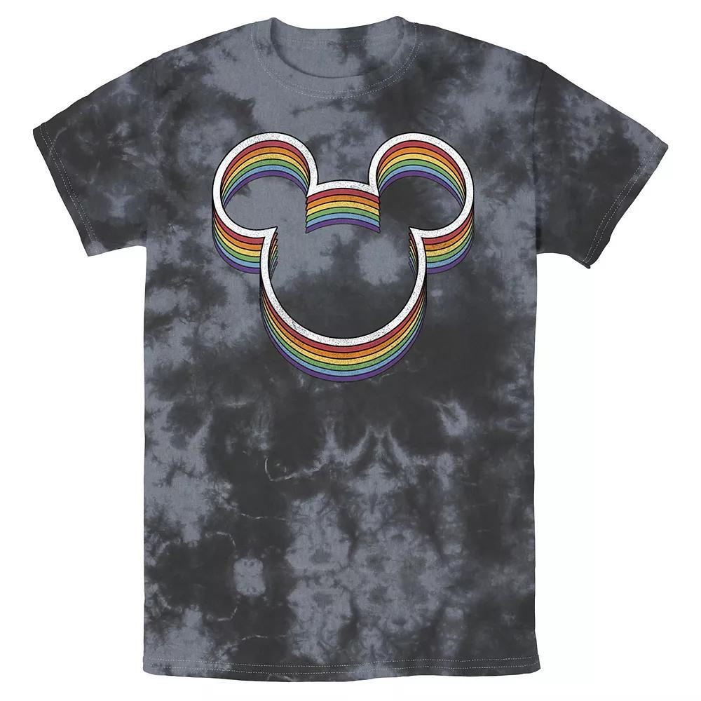 Disney's Mickey Mouse Rainbow Ears Men's Graphic Tee, Size: Medium, Black Grey Product Image