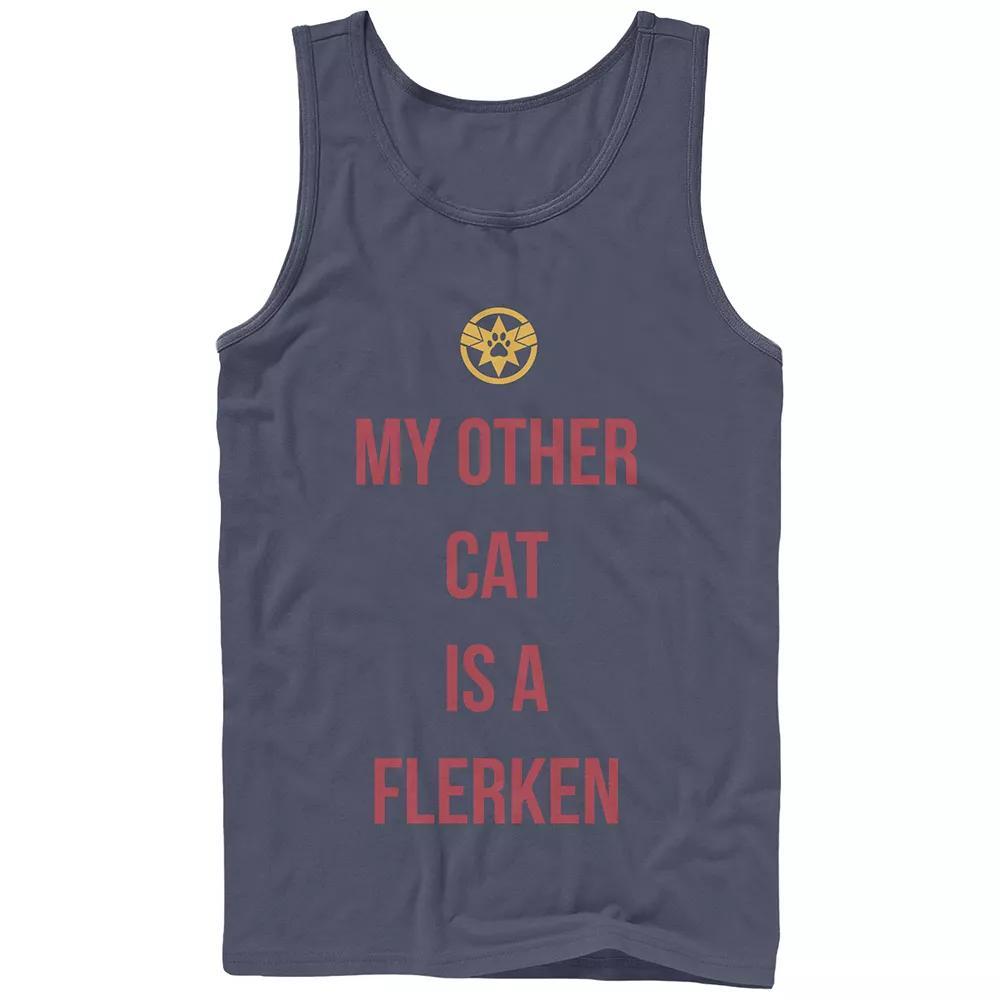 Mens Captain Marvel My Other Cat Is A Flerken Graphic Tank Blue Product Image