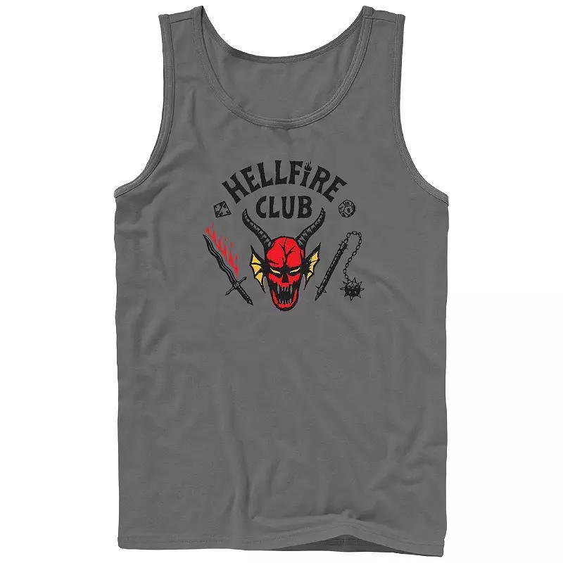 Men's Netflix Stranger Things Hellfire Club Logo Graphic Tank Top, Size: Large, Athletic Grey Product Image