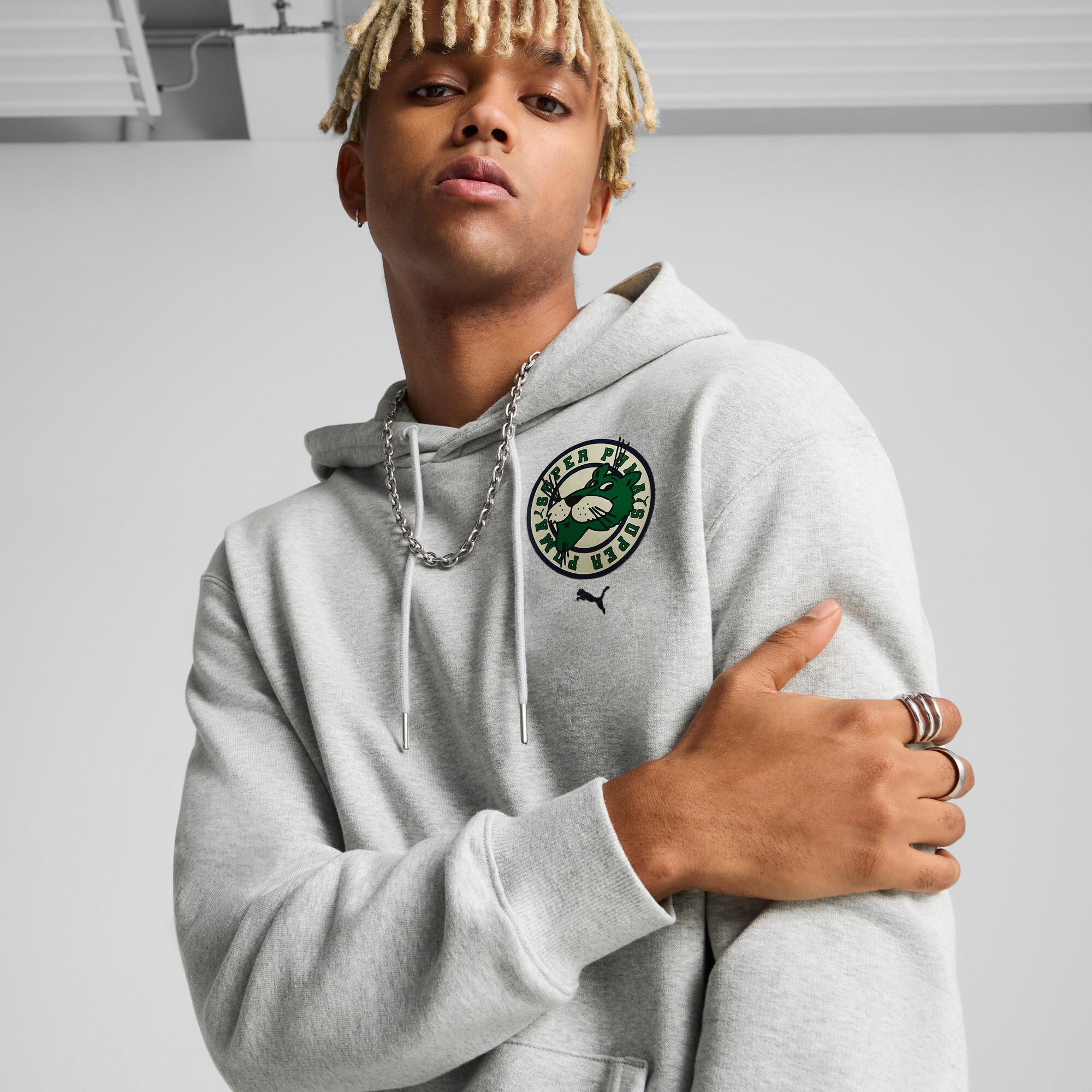 GRAPHICS Super PUMA Men's Hoodie in Grey Product Image