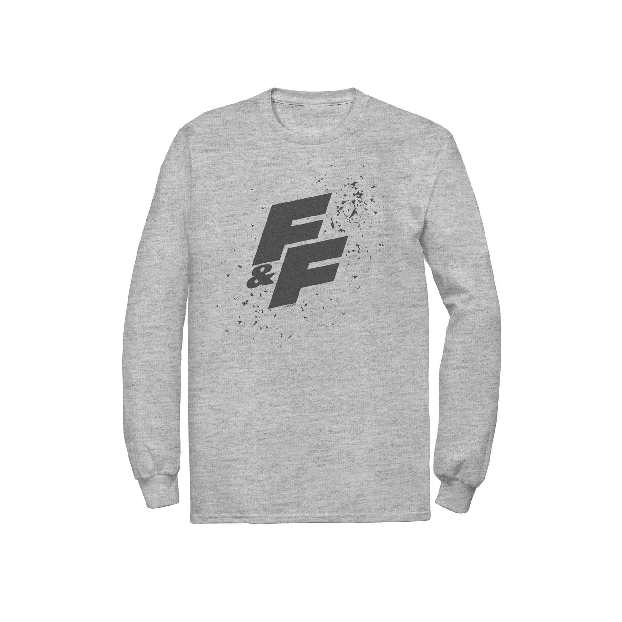Men's Fast & Furious Paint Splatter Bold Logo Long Sleeve Graphic Tee, Size: XL, Athletic Grey Product Image
