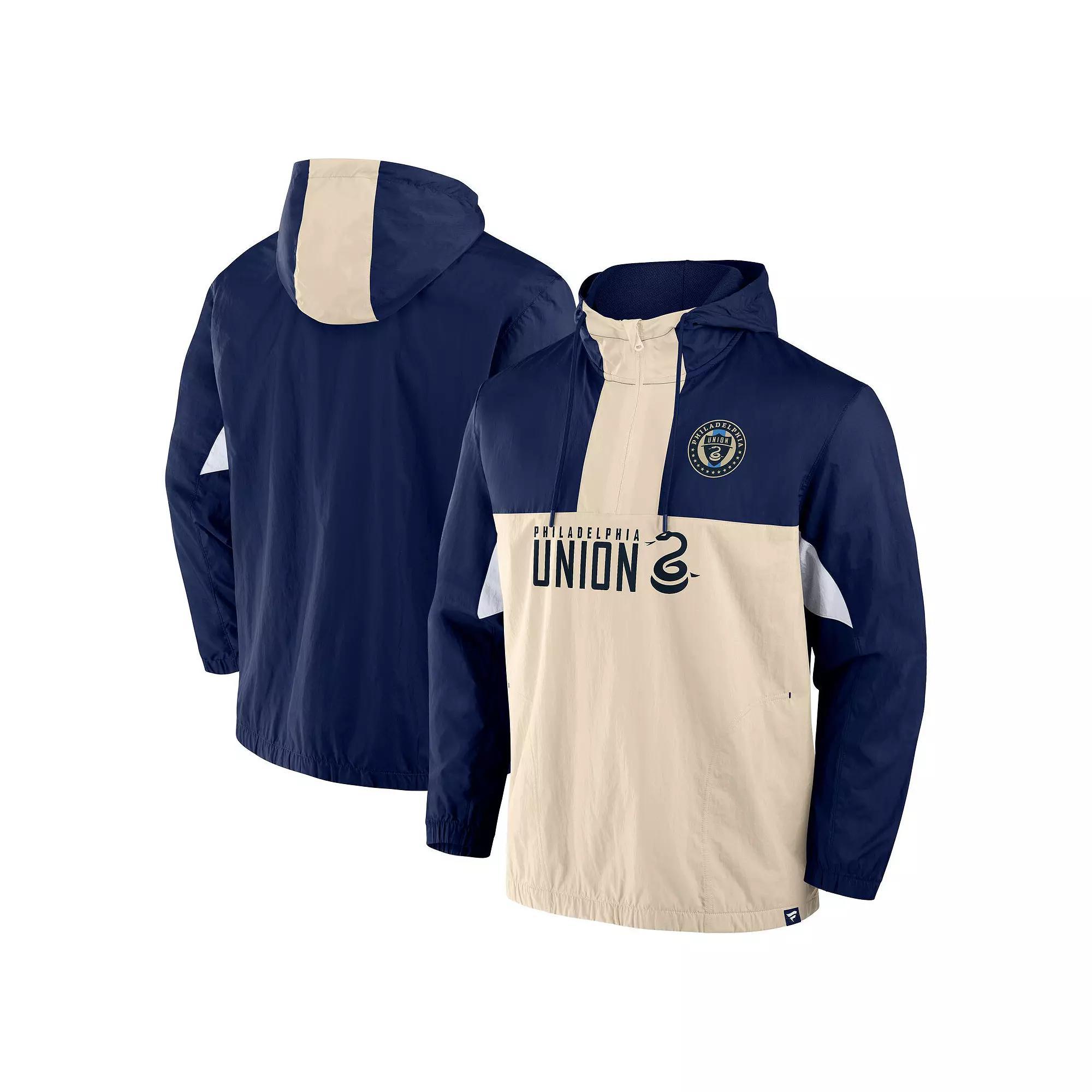 Mens Fanatics Navy Philadelphia Union Free Kick Woven Quarter-Zip Hoodie Jacket Uni Blue Product Image