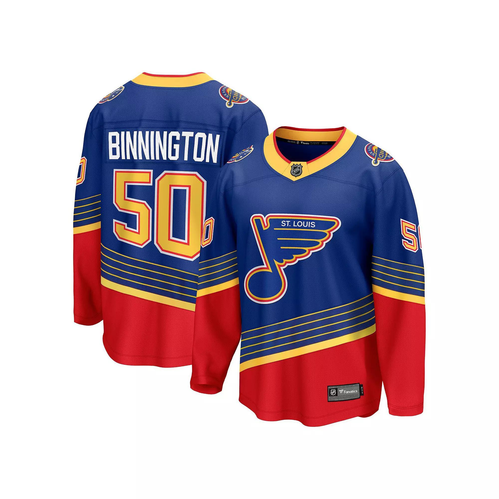 Men's Fanatics Jordan Binnington Royal St. Louis Blues Alternate Premier Breakaway Player Jersey, Size: Large Product Image