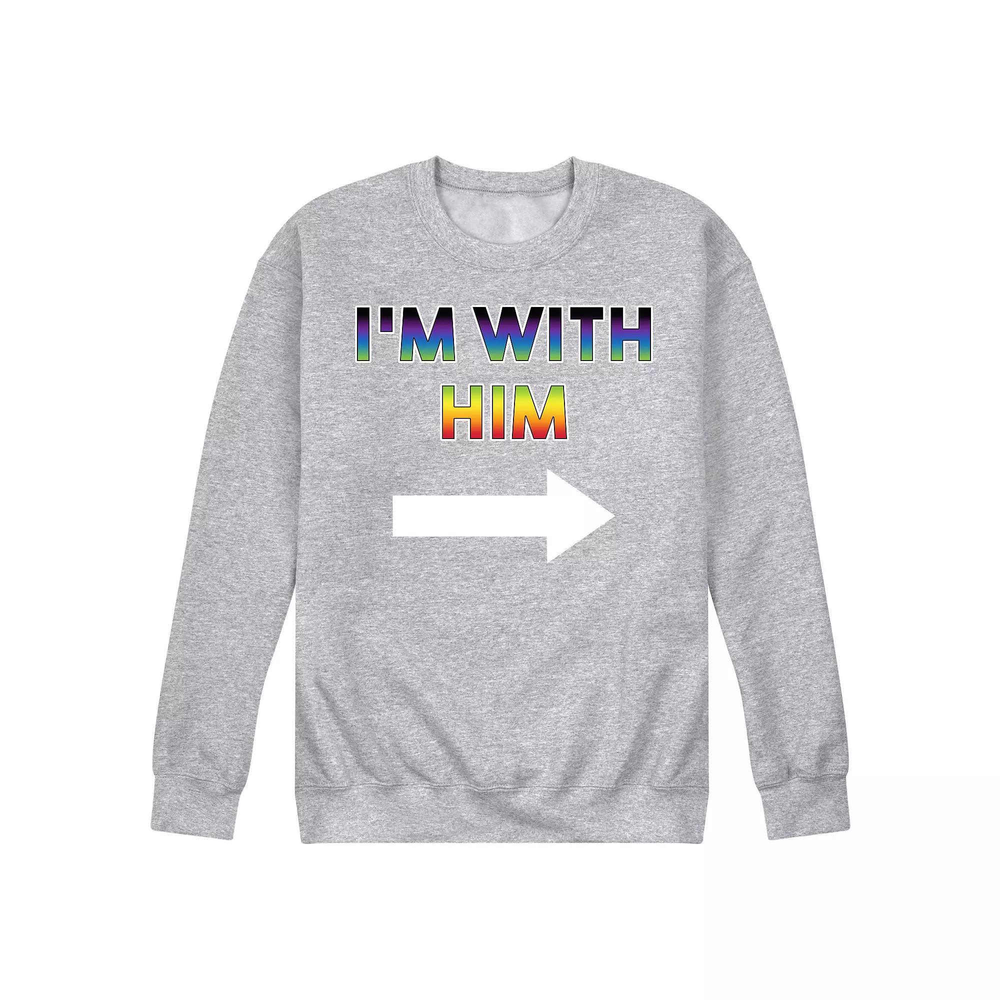 Mens Im With Him Fleece Sweatshirt Grey Gray Product Image